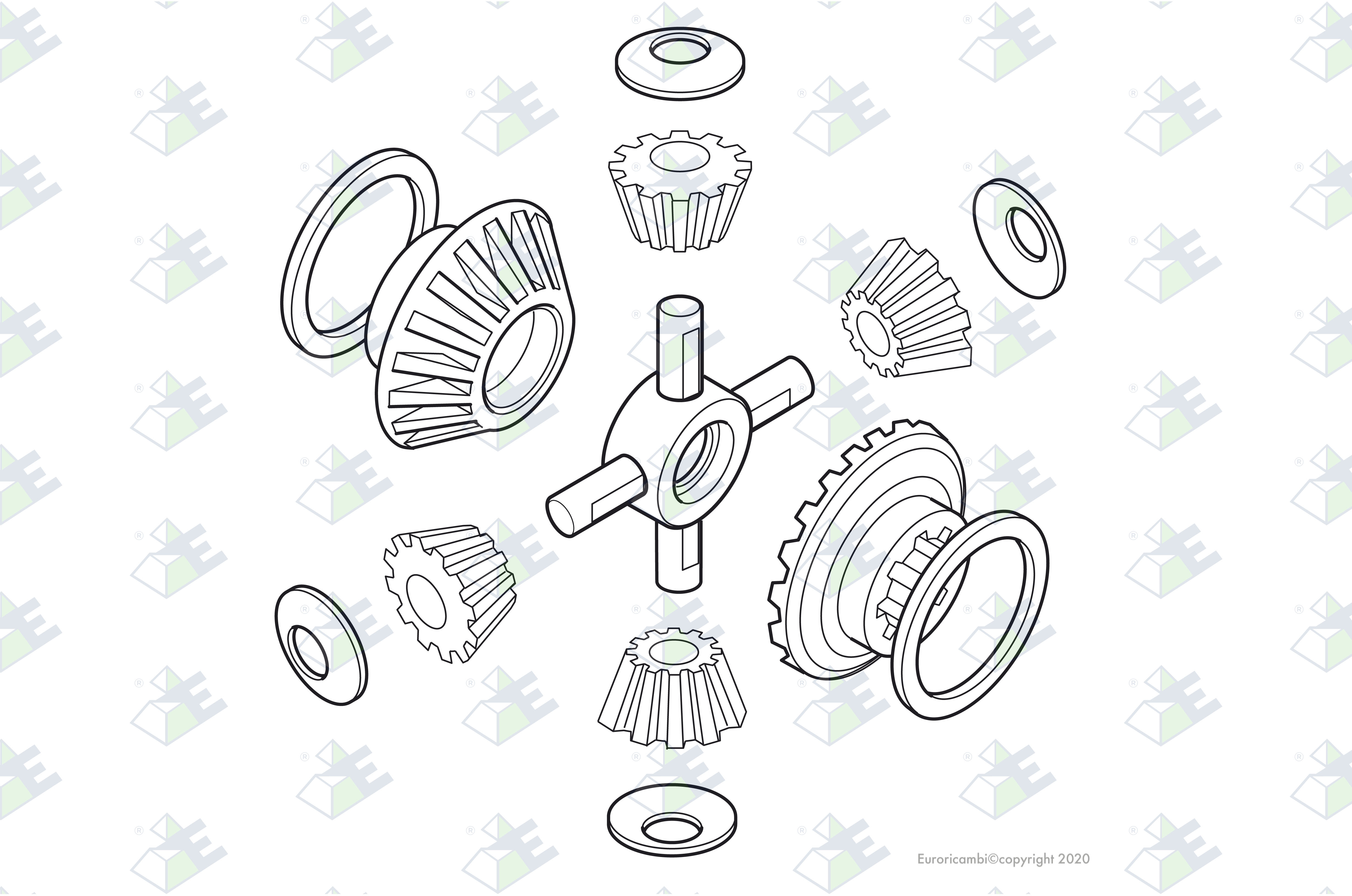 DIFFERENTIAL GEAR KIT suitable to DAF 18170087 | Euroricambi Group