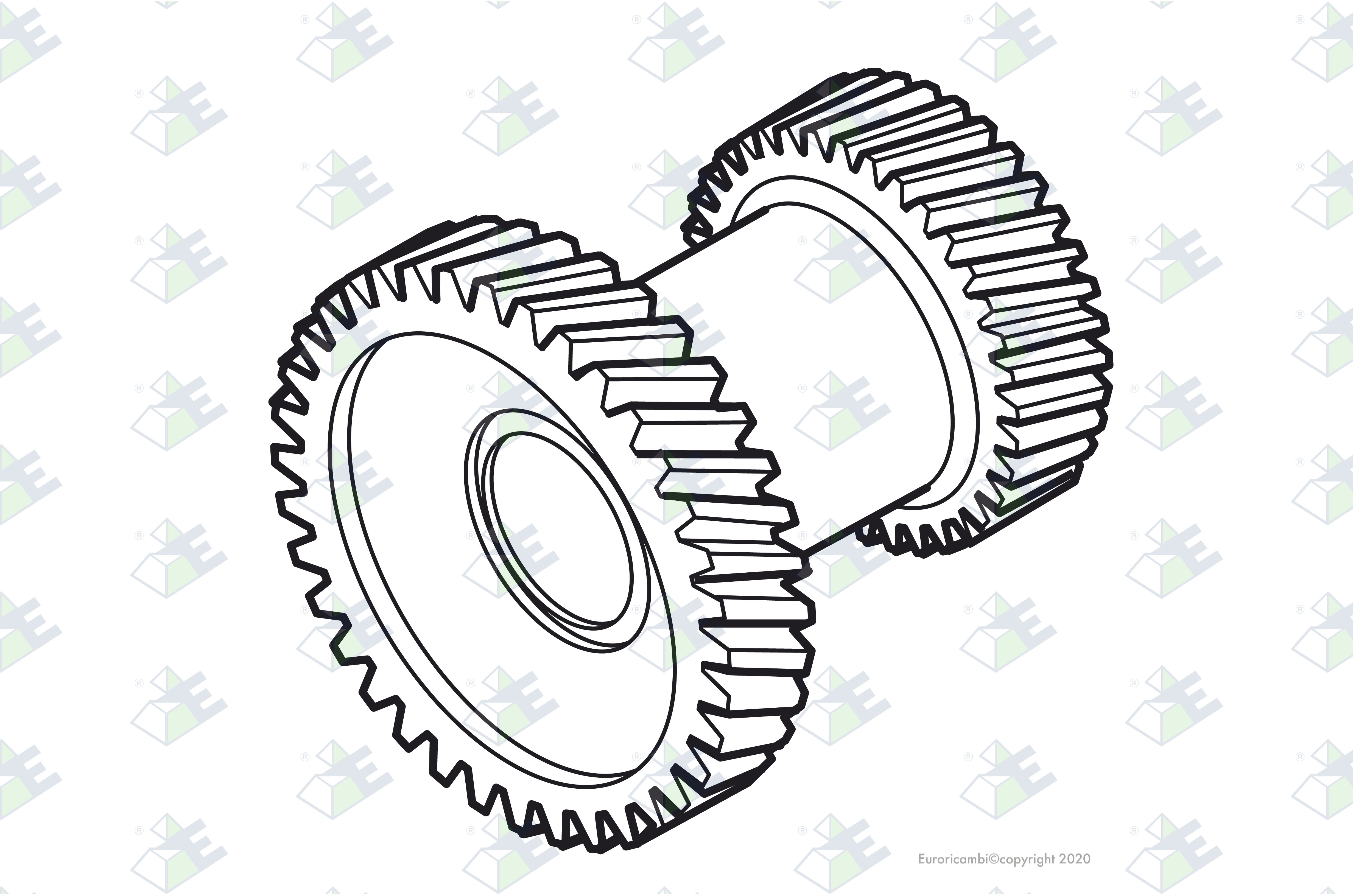 DOUBLE GEAR 34/43 T. suitable to RENAULT TRUCKS 0000167128
