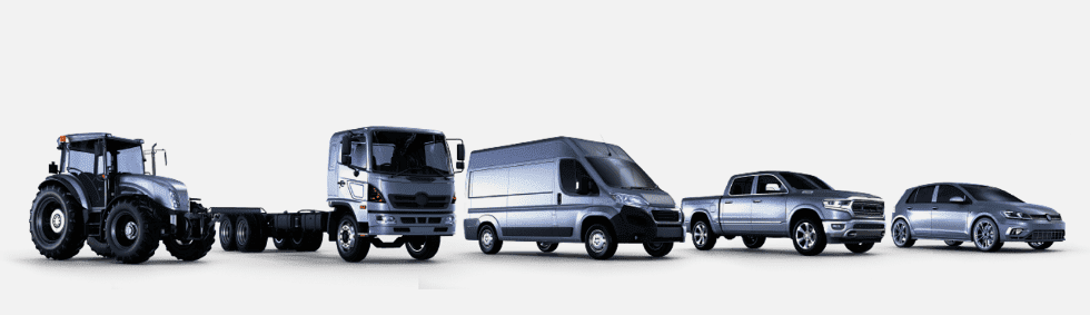 Vehículos de pasajeros y pick up, Light Commercial Vehicle, vehículos comerciales medianos y livianos y maquinaría agrícola